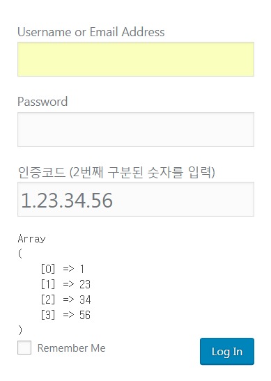 기본 로그인 폼에 추가한 인증 필드