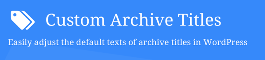 플러그인 Custom Archive Titles