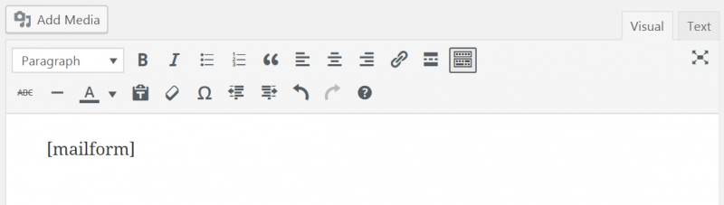 메일 폼 Shortcode