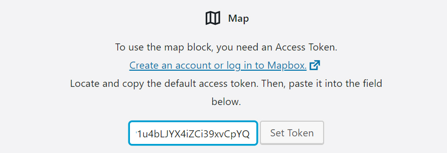 제트팩 지도 블록에 Mapbox 토큰 추가
